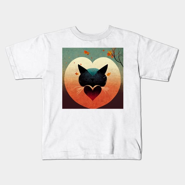 The Most Wonderful Time Of Year black Cat In Autumn Gift For CAT LOVERS Kids T-Shirt by FoolDesign